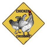Chicken Crossing - Letrero De Aluminio De 12 X 12 Pulgadas (