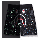 Bape Luminous Shark Casual Pantalones Cortos Deportivos
