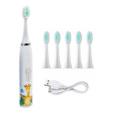 Cepillo De Dientes Electrico Para Niños Usb 6 Cabezales B30