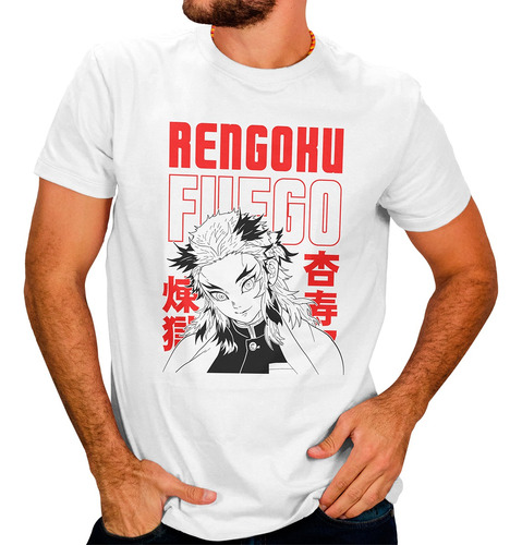 Playera Kyojuro Rengoku Para Hombre Anime Demon Slayer #30