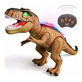 Dinosaurio Control Remoto T Rex Cafe Luces Led Camina Baila