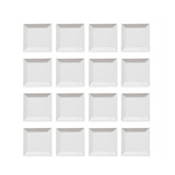 Set Platos X12 Cuadrado Grande Ceramica Blanca 26x26 Cm 