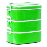 Vianda Térmica Escolar X3 Compartimentos Art 4200 Colombraro Color Verde