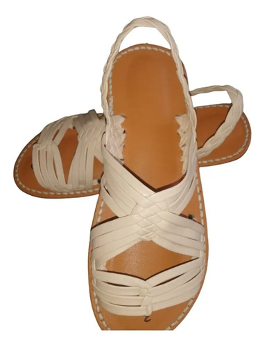 Huarache Calentano Michoacáno Beige Planta Café | Meses sin interés