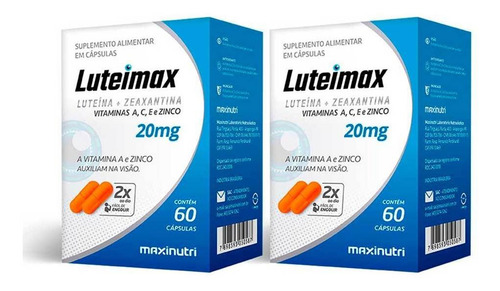 Kit 2 Luteimax Luteína Zeaxantina Saúde Dos Olhos 60 Caps