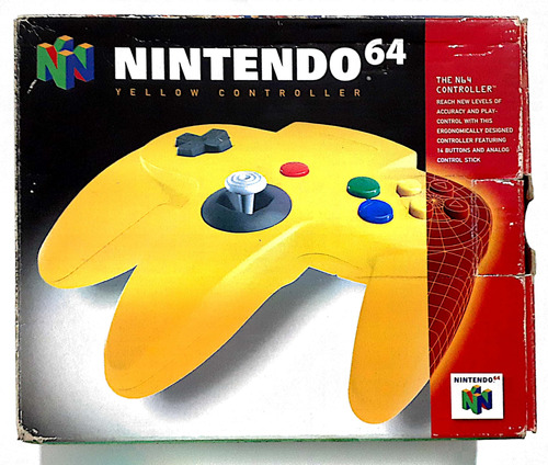 Controle Amarelo Na Caixa Nintendo 64.
