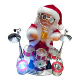 Papai Noel Com Música Bateria Rock N'roll Boneco Musical