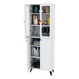 Aparador Organizador Estanteria Cocina Dormitorio 4 Puertas Color Blanco