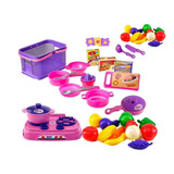 Kit Comidinha Fruta Cestinha Panelas Infantil Cozinha 31pç