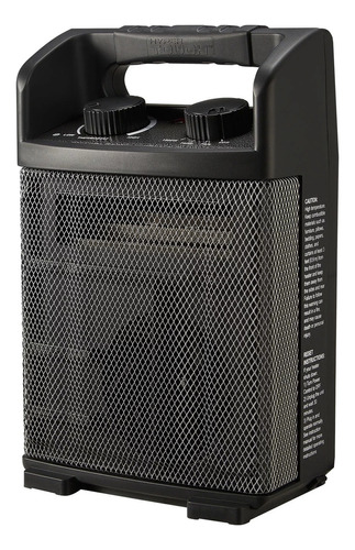 Mini Calentador Uso Rudo Taller 1500/750 Watts Vent Portatil Color Negro