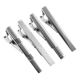 Silver Tie Bar 4 Piece Set Clip