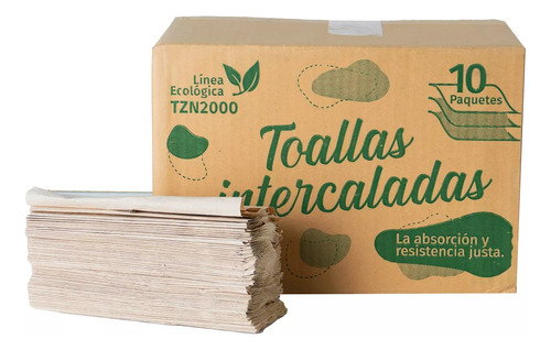 Toallas De Papel Intercaladas Beige Cant 2500 Unid X4 Cajas