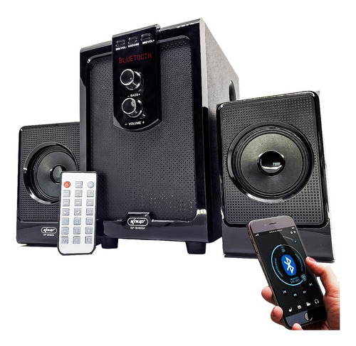 Caixa Som Home Theater Pc Subwoofer 2.1 Bluetooth Mp3 Fm Usb