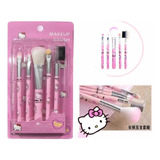 Set De 5 Brochas De Maquillaje Hello Kitty Kawai