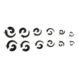 6 Pares De 16 Calibre De Acrílico Negro Espiral Falso Oreja