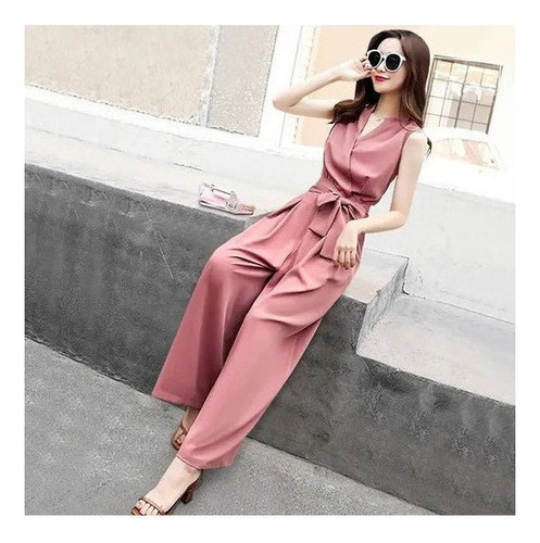 Palazzos Jumpsuit Elegantes Mujer Sin Mangas Piernas Anchas