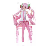 Figura Miku Hatsune - Vocaloid Estrella Del Pop Sentada 15cm