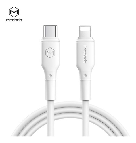 Mcdodo Cable Tipo C A Lightning Para iPhone Carga Rapida 18w Color Blanco