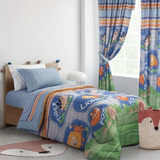 Set Acolchado Juego De Sabanas Y Cortinas Infantiles 1 1/2pl