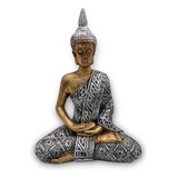 Buda Hindu M - Roupa Prata C/ Pele Ouro