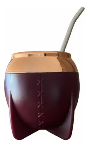 Mate Con Bombilla Anymate Matero Premium 160ml Lindocolores Color Burdeo Borde Color Cobre Lindo