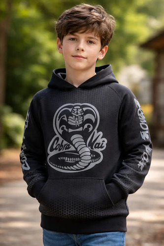 Sudadera Sublimada Cobra Kai Gris Infantil