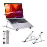 Base Suporte Notebook Alumínio Ergonômico Ajustável Dobrável