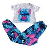 Pijama Stitch 2 Piezas Playera Y Pantalón Polar