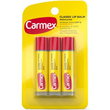 Carmex Lip Balm Medicated Bastão Kit Com 3 Original Eua