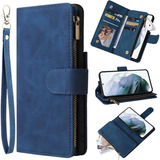 Funda Para Samsung Galaxy S22 - Azul Con Tarjetero