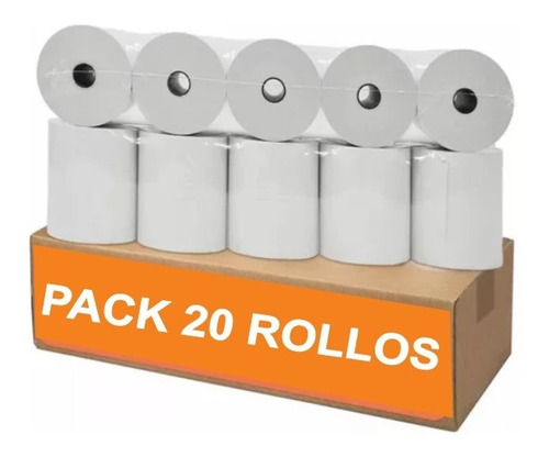 Caja 20 Rollos Papel Termicos 80x40 Metros Para Boletas 
