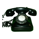 Teléfono Antiguo De Baquelita. Negro