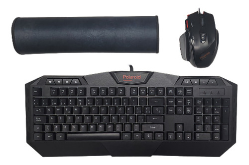 Kit Gamer De Teclado Y Mouse Con Pad Polaroid C2k/3 En 1 Color Del Mouse Negro Color Del Teclado Negro