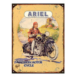 Cartel De Chapa Publicidad Antigua Moto Ariel No Es Vinilo