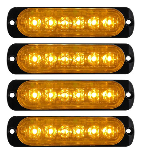 6led Ámbar Luz Estroboscópica De Emergencia Para Auto Camión