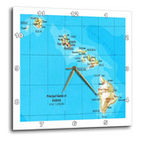 3drose Dpp__3 Reloj De Pared Con Mapa De Las Islas Hawaianas