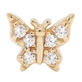 Aro Piercing De Mariposa Dorado Plata 925 Pendiente Con Tope