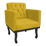 Poltrona Cadeira Classic Luiz Xv Amarelo Consultório