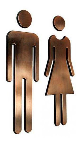 2x Placas De Signo Señalización De Wc Hombres Y Mujeres