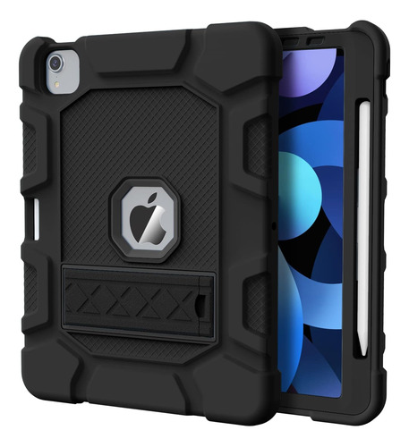 Funda iPad Air 4 Azzsy Duradero Soporte 3 Capas Negro