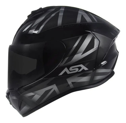 Capacete Asx/ Axxis Draken Uk Brilhante Preto E Cinza