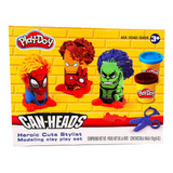 Frascos Play-doh Plastilinas Avengers Caja Spiderman Ironman
