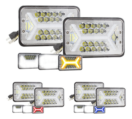 Par Faros Unidad 4x6 36 Led Alta Y Baja Equis Gel Estrobo