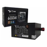 Fonte Duex 600fse+, 600w 80 Plus Bronze, Pfc Ativo Cor Preto