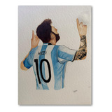 Cuadro Messi Mundial Qatar Futbol El 10 Argentina 30x40 Cm 