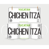 Chichen Itzá Taza Café Placa Vehicular Souvenirs Recuerdos