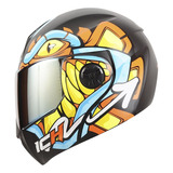 Casco Abatible Ich 3110 Raw Ngromate Naranja N Visor Dorado