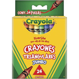 24 Crayones Triangulares Jumbo Colores Dibujo Crayola