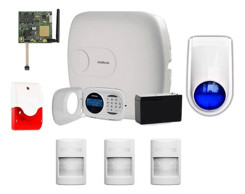 Kit Alarma Intelbras  4010 +com Lan+3g+ Sensores+sirenas+bat