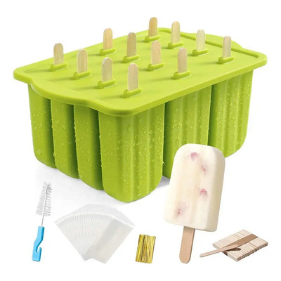 A Molde De Silicona Para Paletas Heladas De 12 Cavidades